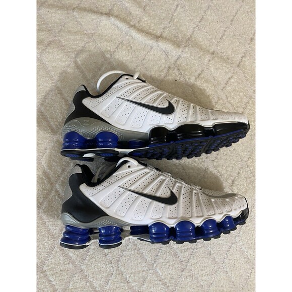 Nike Shox TLX 2011 Metallic Silver White Blue Sneakers Size 8 Men’s Vintage Rare